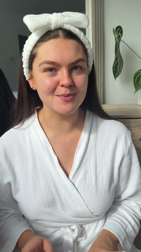 Creator talking to camera about a skincare product